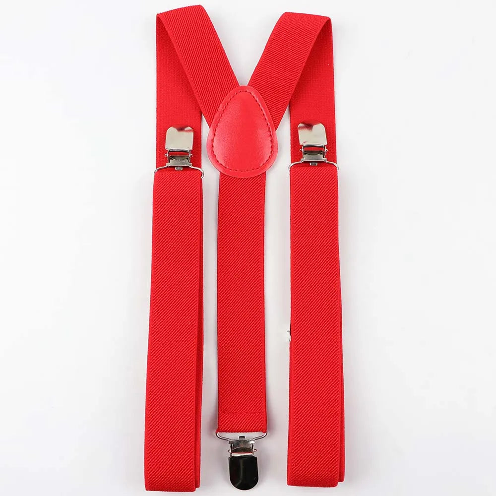 Solid Color Man's Belt Men Women Suspenders Polyester Y-Back Braces Adjustable Elastic