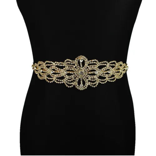 Handmade Silver Bridal Belt Rhinestone Waistband Applique for Evening Prom Dresses Wedding Decoration White Beige Sash Ribbon