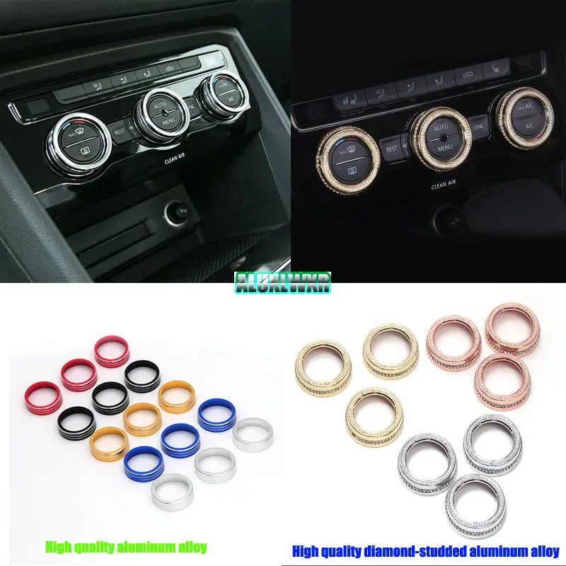 Air Conditioning Knob Decorative Cover 2017 2018 2019 2020 2021 for Volkswagen VW Tiguan Atlas T-Roc Ateca FR Passat B8 Variant