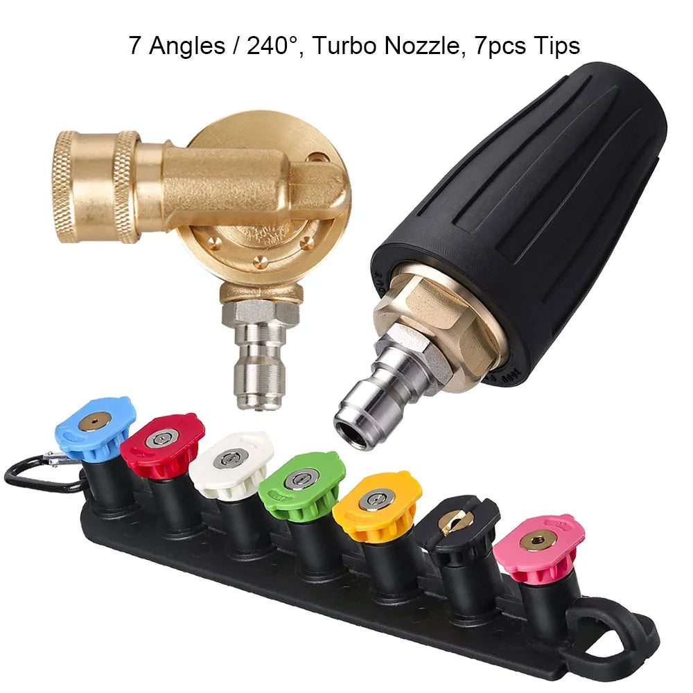 Pressure Washer Gun Adapter for Karcher K Series to 1/4'' Inch Quick Connect Fitting With Power Washer Spray Nozzle Tips