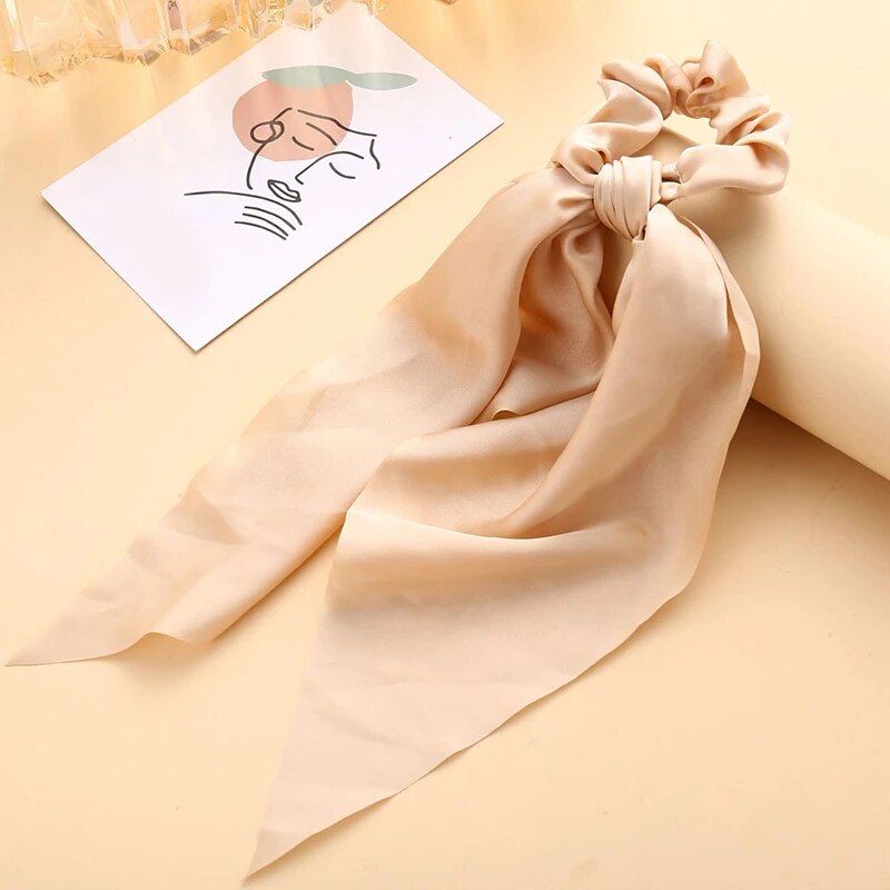 Santa Claus Bows Hair Scrunchies Long Ribbon Ponytail Scarf Hair Tie Women Girls Elastic Hair Bands Christmas Hair Accessories