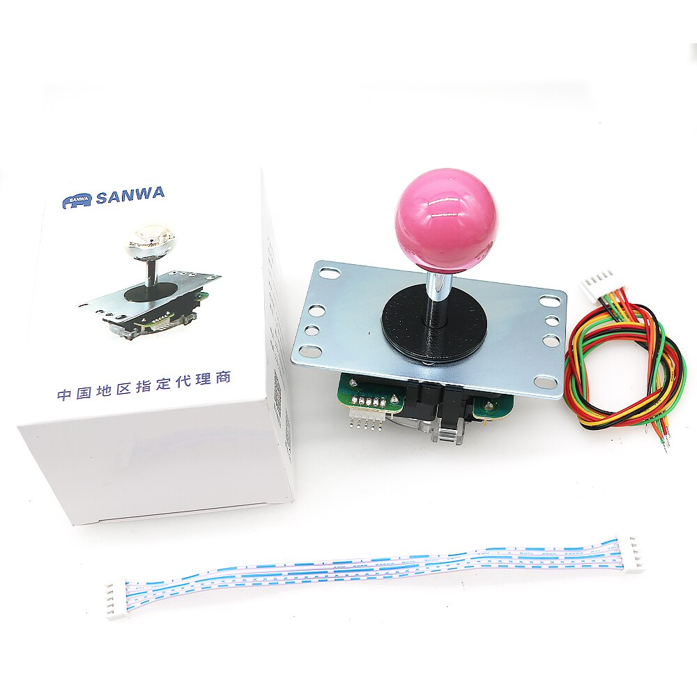 Original Japan Sanwa Joystick JLF TP 8YT Fighting Rocker With Topball 5pin Wire Jamma Arcade Vending Game PC Zero Delay Kit DIY