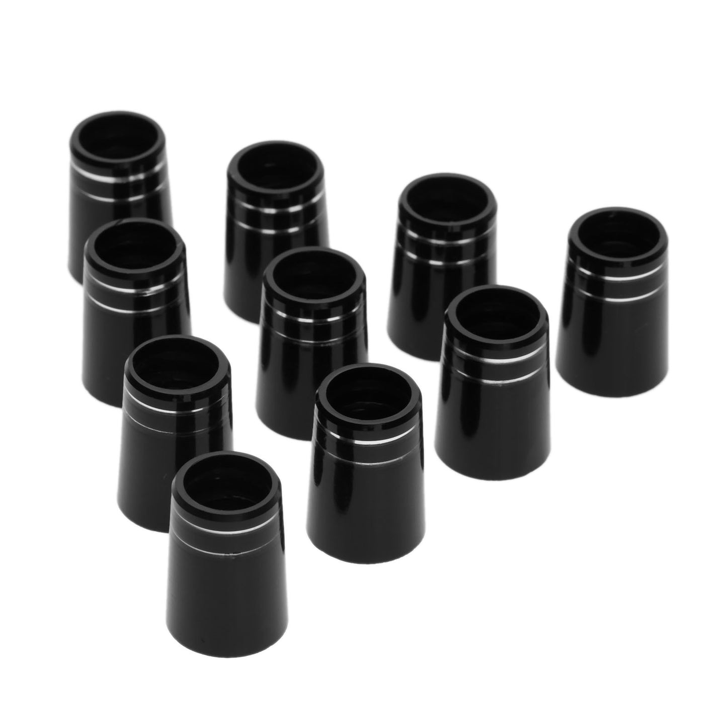 10 Pcs Black Golf Ferrules Plastic Golf Club Heads Replacement Fit 0.350 or 0.370 Tip Irons Shaft 8.9X16X13.4mm/ 9.5X19X13.6mm
