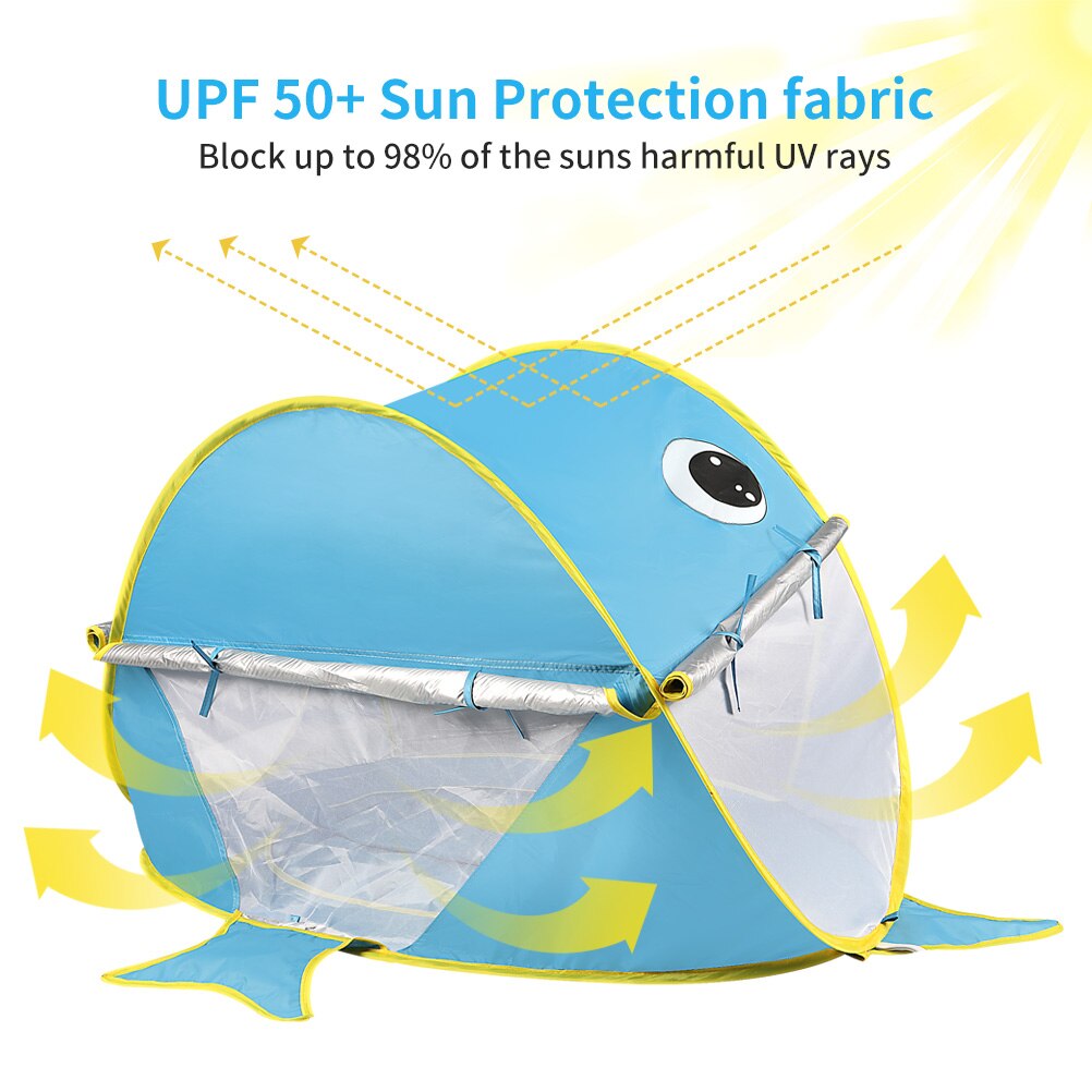 Baby Beach Tent Uv-Protecting Sunshelter With a Pool Baby Kids Beach Tent Pop Up Portable Shade Pool UV Protection Sun Shelter