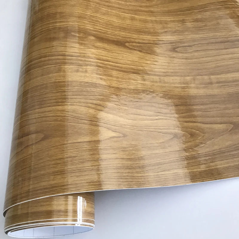 High Glossy Wood Grain Car Interior DIY Vinyl Sticker Decal Wrap Film Size 10/20/30/40/50cmx152cm