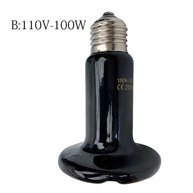 Pet Reptile Heating Lamp 25/50/75/100/150/200w Turtle Ceramic Infrared Lamp Reptile Bulb Temperature Control Equipment 110v/220v