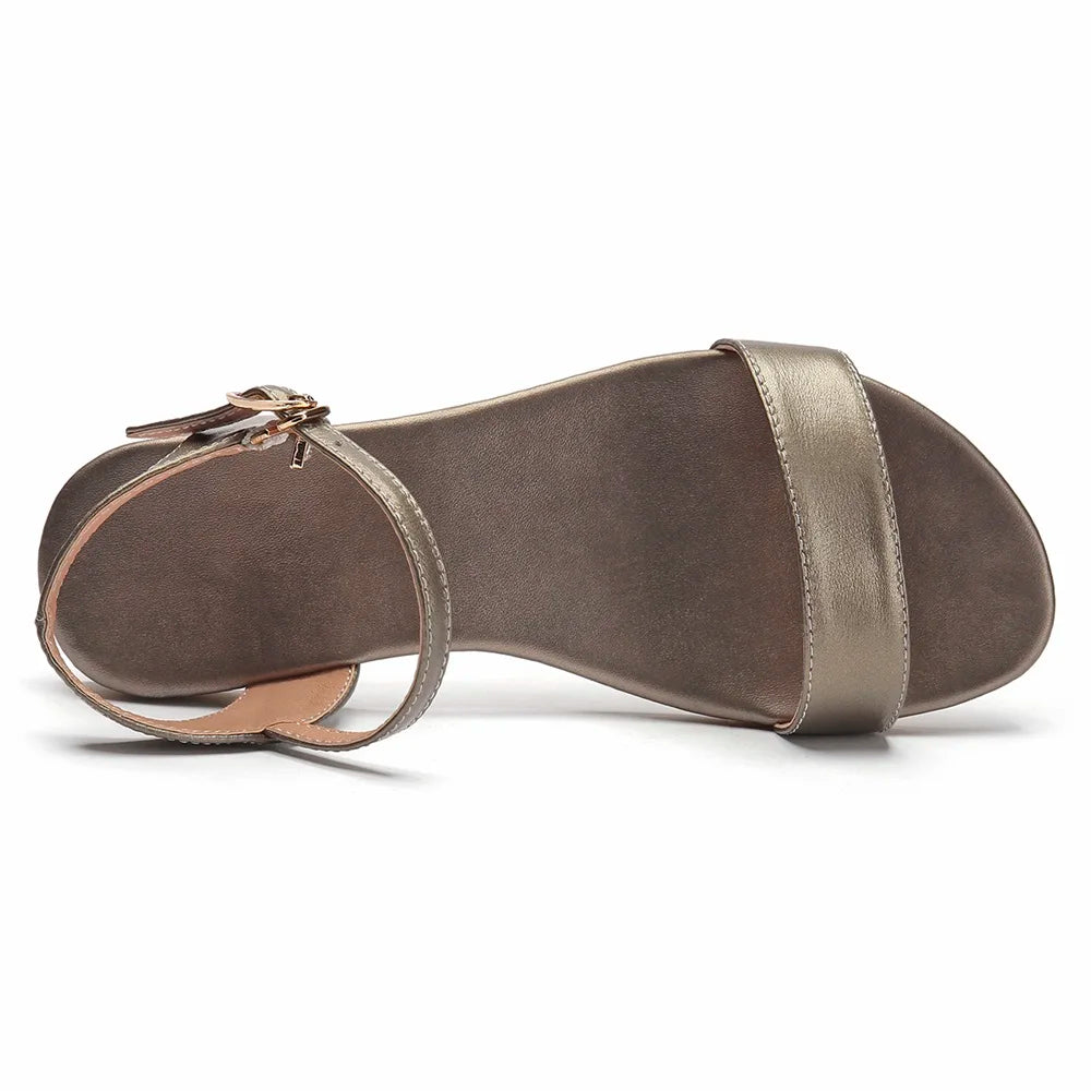 MORAZORA Plus Size 34-46 New Leather Sandals Women Shoes Fashion Flat Sandals Cow Leather Summer Rhinestone Ladies Shoes