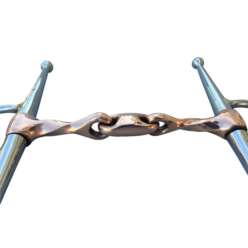Stainless Steel Full Cheek Bit Twisted Copper Mouthpiece Horse Bit Equipment 12.3cm