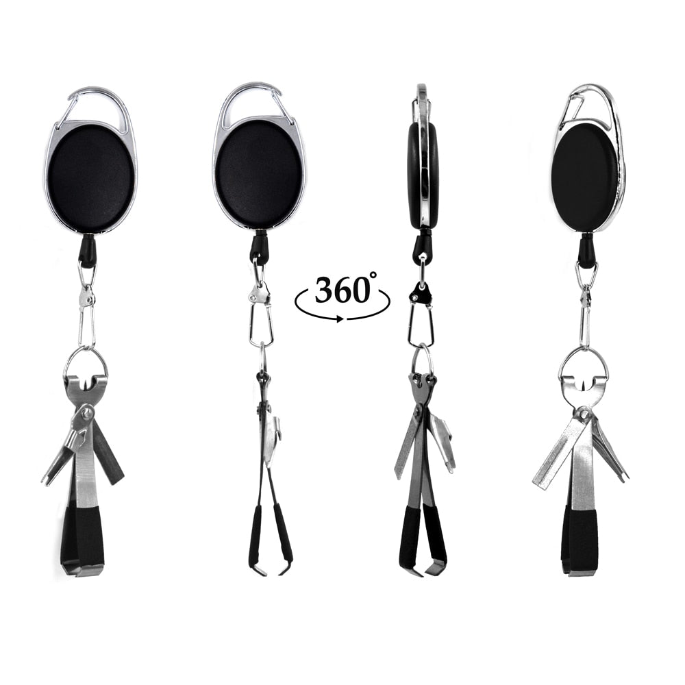 MNFT Pro Fast Tie Fishing Quick Knot Tool Nail Knotter Tying Line Cutter Clipper Nipper W/ Zinger Retractor Tackle Accessories