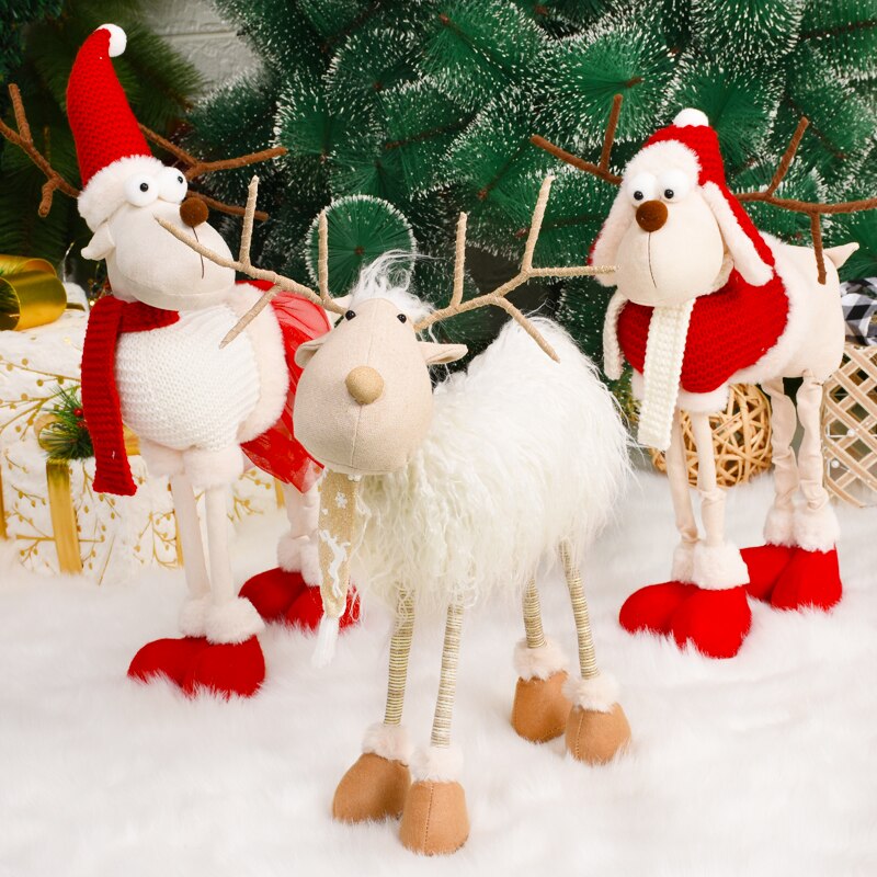Santa Claus Snowman Alpaca Elk Christmas Decorations for Home New Year Christmas Doll Home Figures Ornaments Merry Christmas
