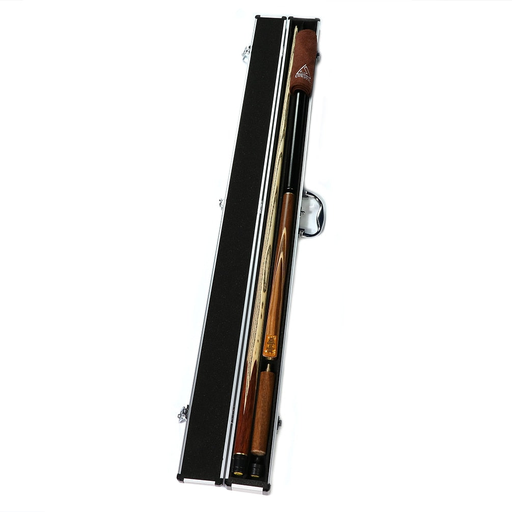 CUESOUL 57" Snooker Cue Handcraft 3/4 Jointed With Mini Butt End Extension Packed in Aluminium Cue Case and Cue Joint Protector