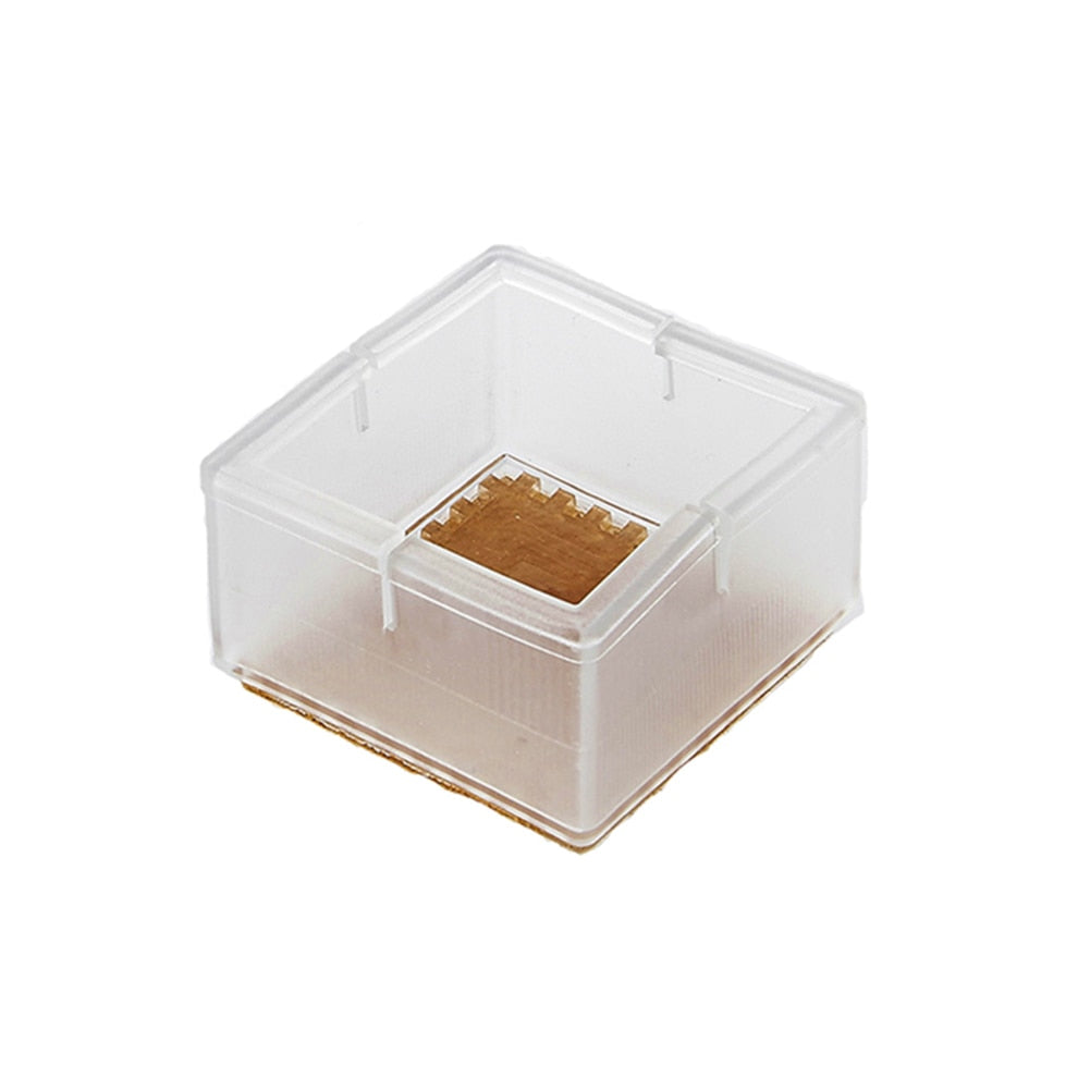 10pcs/Set Transparent Silicone Rectangle Square Round Chair Leg Caps Feet Pads Furniture Table Feets Wood Floor Protect Supplies