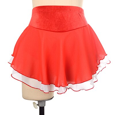 Women Girls Ice Skating Skirt Figure Skating Solid Color Short Skirt