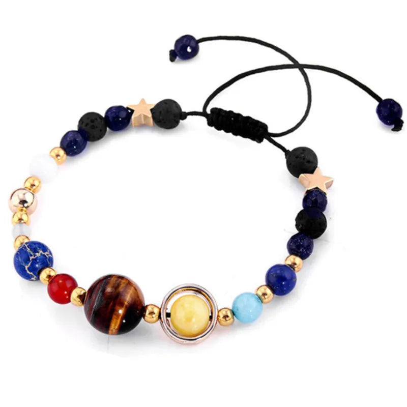 2023 Eight Planets Bead Bracelet Men Natural Stone Universe Yoga Solar Chakra Bracelet for Women Men Jewelry