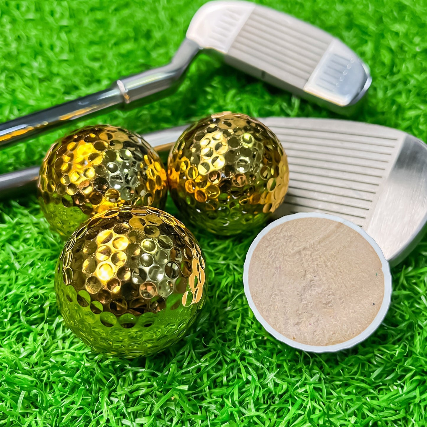 CRESTGOLF 6 Pcs Two Layer Golden Golf Balls Golf Practice Balls Training Two Pieces Balls