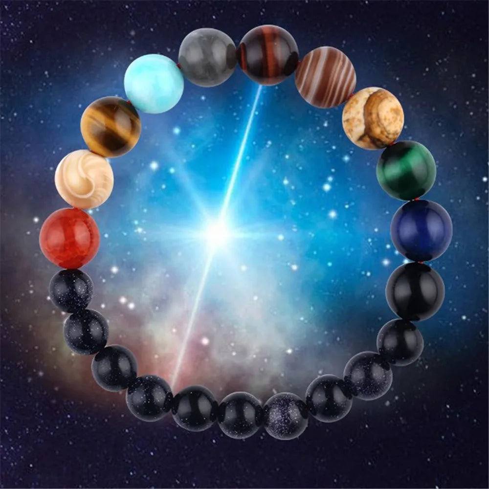 2023 Eight Planets Bead Bracelet Men Natural Stone Universe Yoga Solar Chakra Bracelet for Women Men Jewelry