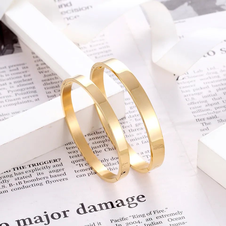 BOBASI New Stainless Steel Round Bangles& Bangles Three Colors Trendy Charm Bracelets Jewelry for Women Love Wedding Brand