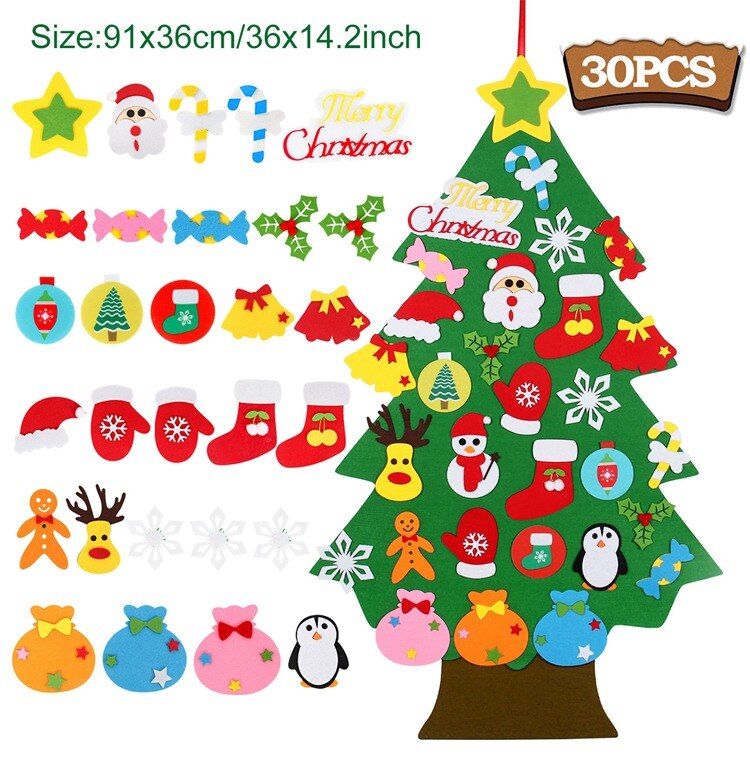 3D DIY Conical Felt Christmas Children Christmas Decor Christmas Ornaments Christmas Decorations for Home New Year Deco Noel