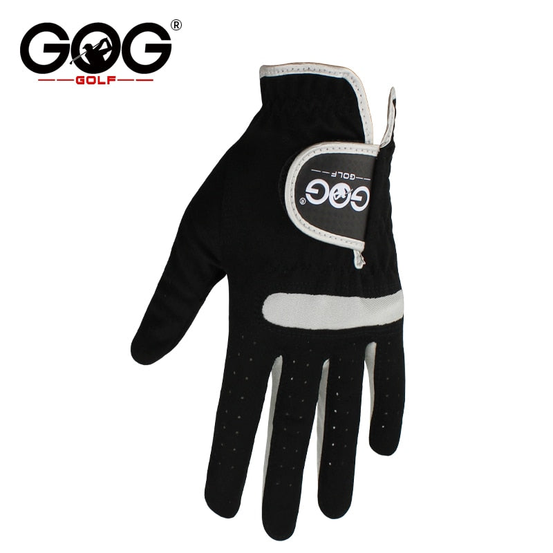 GOG Golf Gloves for Men Black Soft Fabric Breathable Outdoor Sports Golf Ball Gl