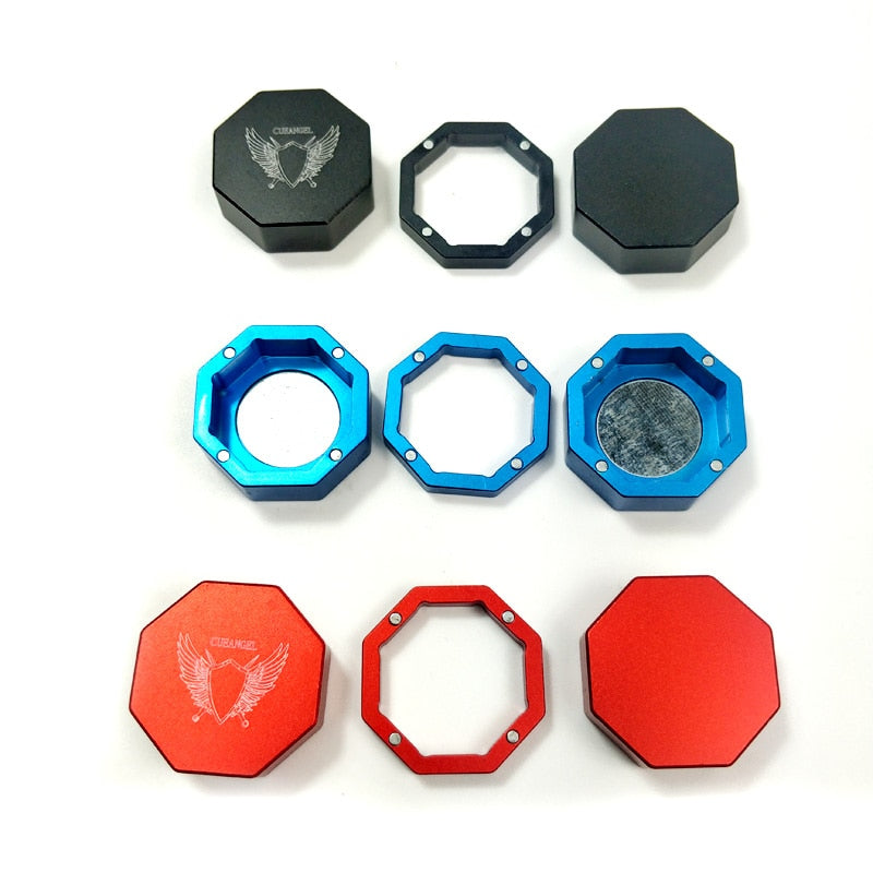 2019 Latest Cueangel Splicing Magnetic Billiards Pool Chalk Holders With Predator Chalks 3colors Hexagon Chalk Cases With Magnet