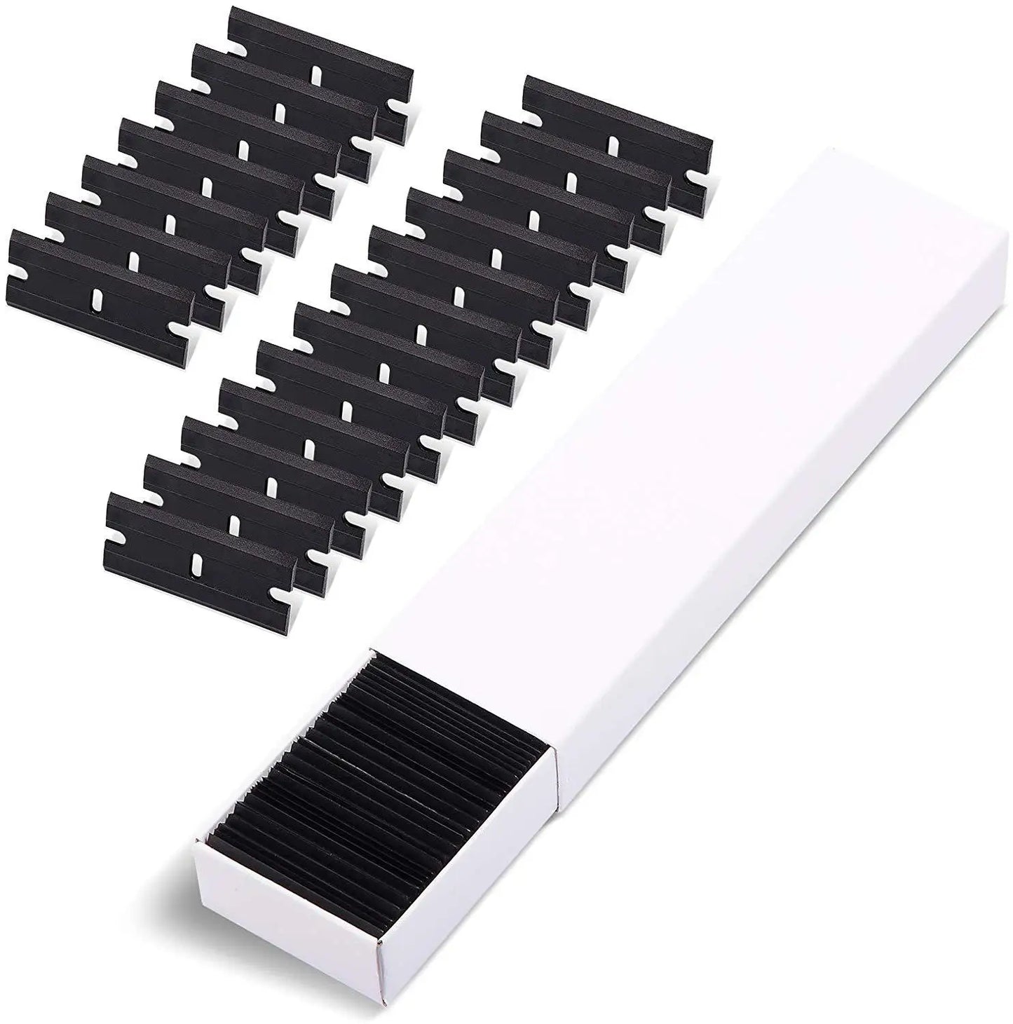 EHDIS 100pcs Double Edged Plastic Razor Blade Window Glass Clean Scraper Carbon Fiber Wrapping Vinyl Car Sticker Squeegee Tools