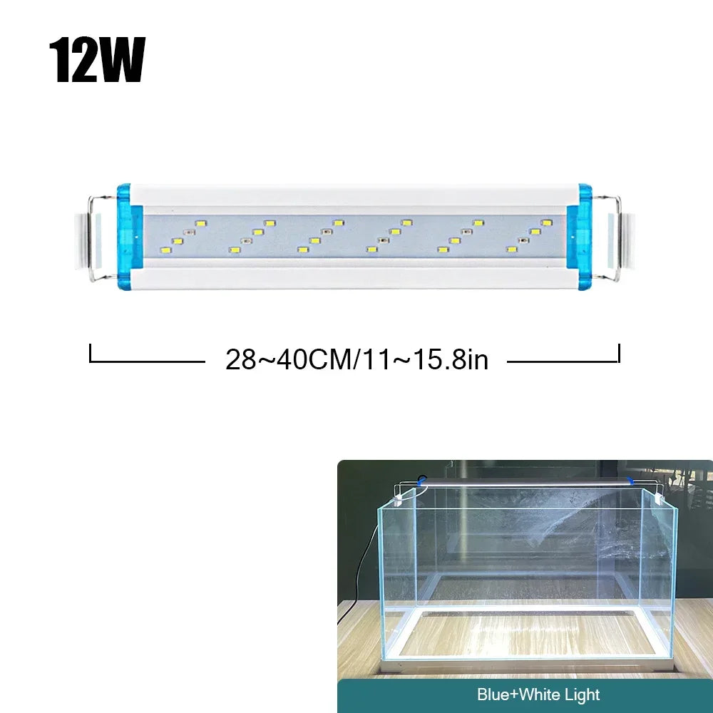 18-75cm Super Slim LEDs Aquarium Lighting Aquatic Plant Light Extensible Waterproof Clip on Lamp for Fish Tank 90-260v
