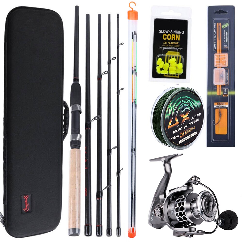 Sougayilang 3.0M Feeder High Carbon Rod Sets With 13+1BB Spinning Reel Fishing Rod Combon Feeder Rod Combos Pesca