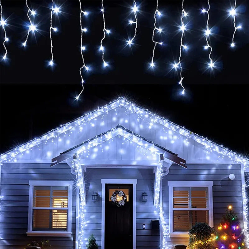 Christmas Lights Waterfall Outdoor Decoration 5M Droop 0.4-0.6m Led Lights Curta