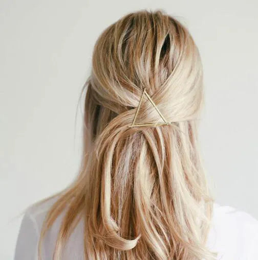 Metal Leaf Hair Clip Barrettes Hairpin Barrette Hair Claws Women Girls Trend Charm Moon Round Triangle
