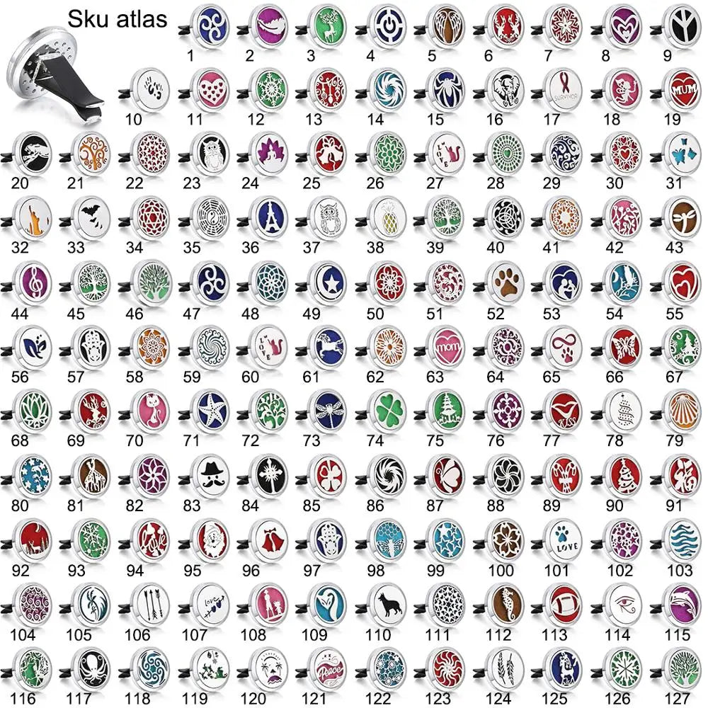 Aromatherapy Jewelry Car Perfume Diffuser Clip 30mm Flower Tree of Life Perfume Essential Oil Diffuser Locket Pendant Necklace