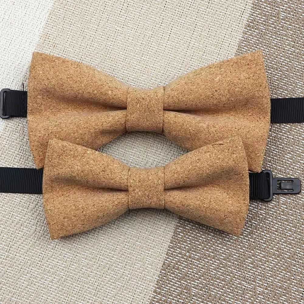Fashion New Cork Wood Kids Bow Ties Novelty Handmade Fancy Bowtie Adjustable Butterfly Party School Children Accessories