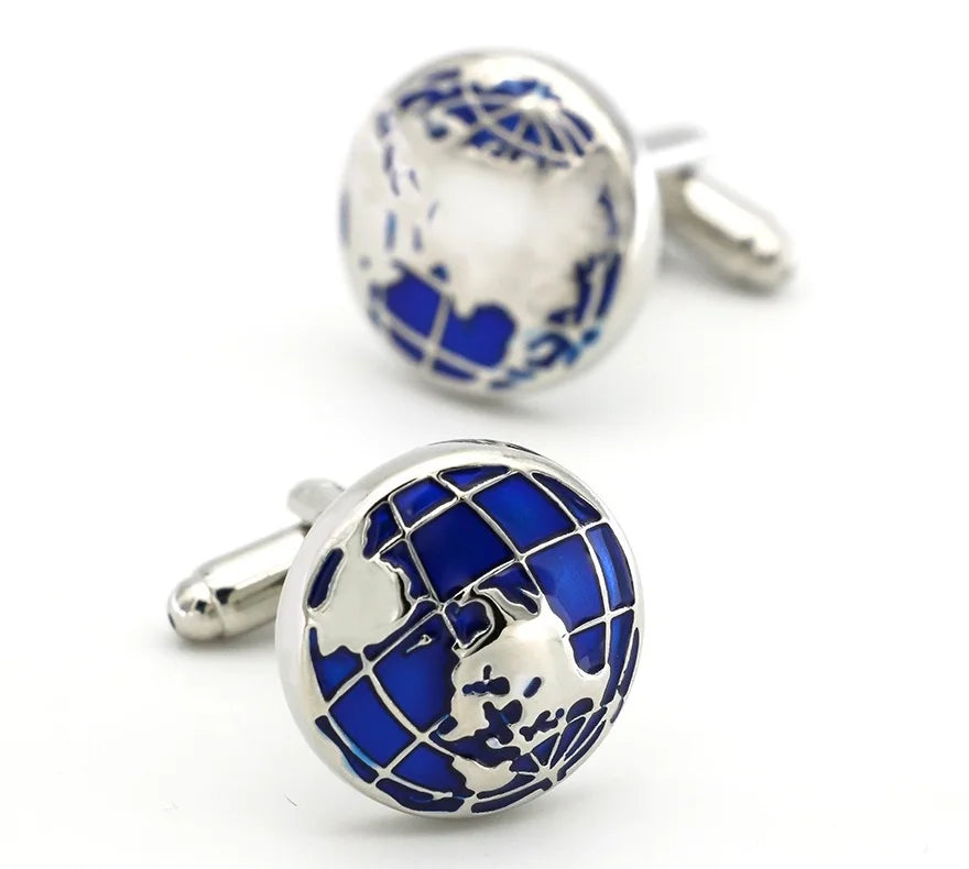 Cufflinks Retail Novelty Sail Design Blue White Color Sport Series Cufflinks for Men Cuff Links