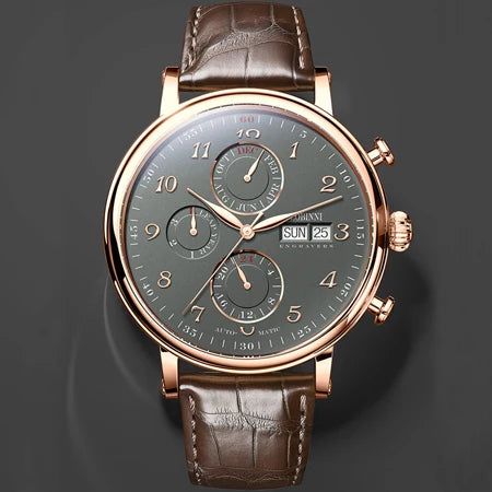 Men's Watches Switzerland LOBINNI Luxury Brand Perpetual Calendar Multi-Function Seagull Automatic Mechanical Sapphire L13019-6