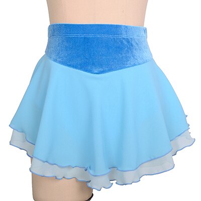 Women Girls Ice Skating Skirt Figure Skating Solid Color Short Skirt