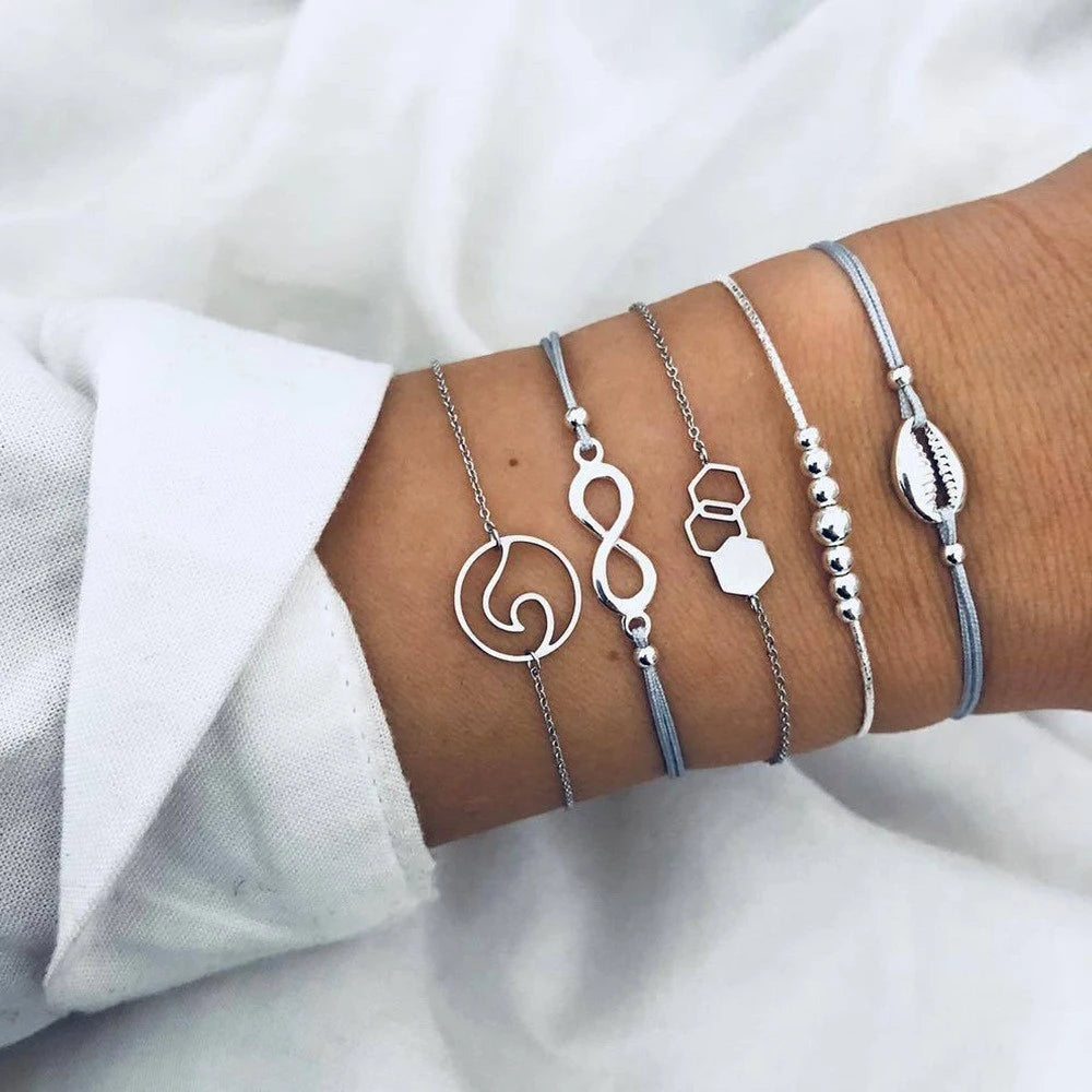 Boho Rope Bracelets & Bangles for Women Bohemian Beaded Charm Bracelet Femme Se Multilayer Jewelry Accessories Bijoux