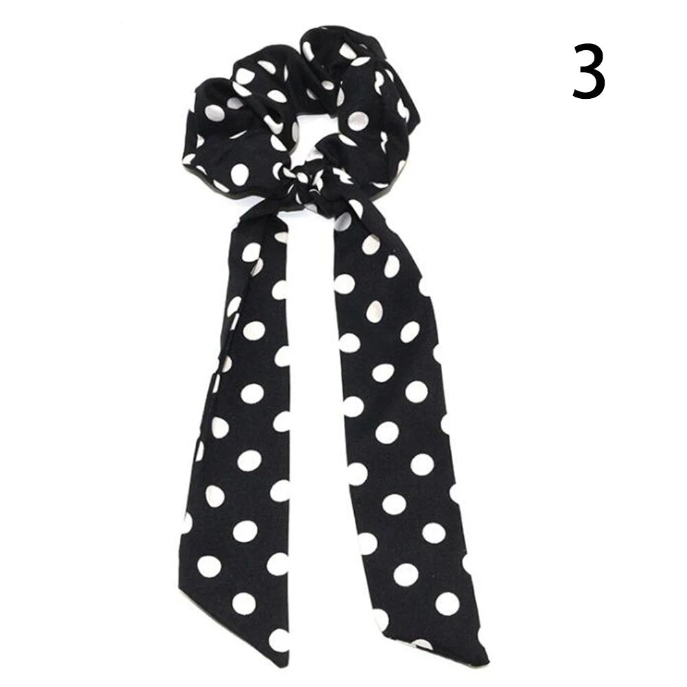 Santa Claus Bows Hair Scrunchies Long Ribbon Ponytail Scarf Hair Tie Women Girls Elastic Hair Bands Christmas Hair Accessories
