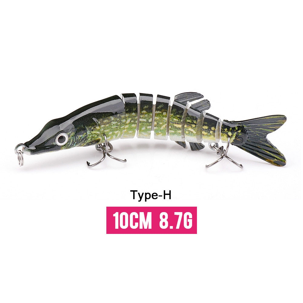 VTAVTA 10/14cm Sinking Wobblers Fishing Lures Jointed Crankbait Swimbait 8 Segment Hard Artificial Bait for Fishing Tackle Lure