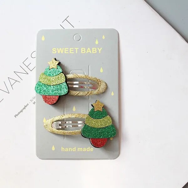 Christmas Hairpin Set Children Hair Accessories Holiday Princess Christmas Hairpin Girl Hair Accessories Side Clip