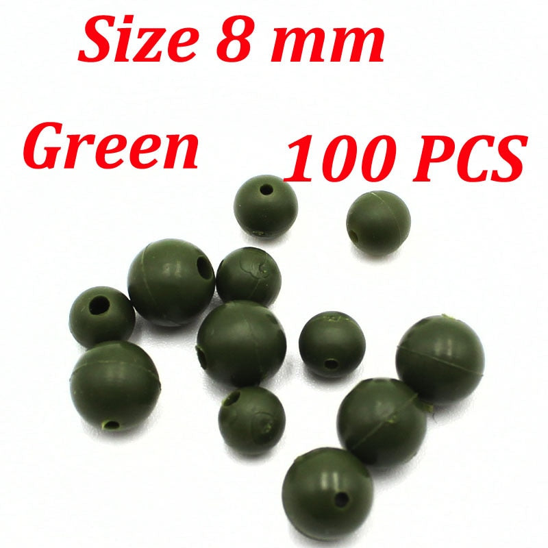100x Soft Rubber Shock Beads Floating Rig Carp Fishing Bore Beads Chod Helicopter Rigs Beads Shank Bead Carp Fishing Accessories
