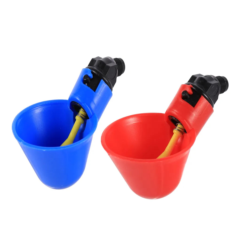 5 Pcs Poultry Water Drinking Cups Automatic Quail Chicken Drinking Plastic Chicken Fowl Drinker Cups Breeding Equipment
