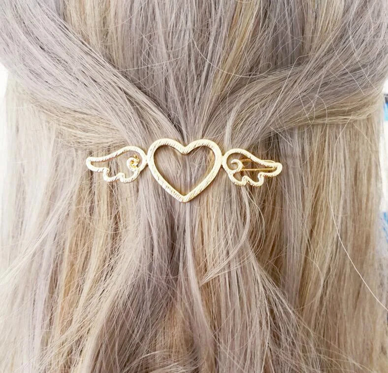 Metal Leaf Hair Clip Barrettes Hairpin Barrette Hair Claws Women Girls Trend Charm Moon Round Triangle