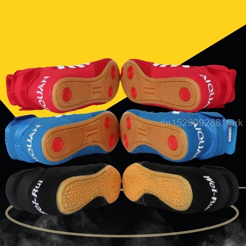Authentic Wrestling Shoes High Boxing Shoes Cow Muscle Outsole Breathable Wrestling Sneakers for Men and Women 35-46