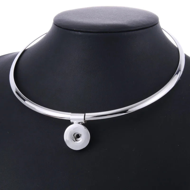 Snap Jewelry Women's Classic Torques 18mm Snap Button Necklace Boho Bohemian Necklaces & Pendants Unisex DIY Jewelry