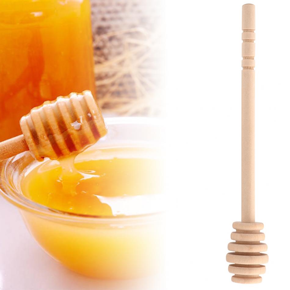 50Pcs Long Handle Wood Honey Spoon Mixing Sticks Dipper Honey Extractor for Honey Jar Coffee Milk Tea Supplies Kitchen Tools