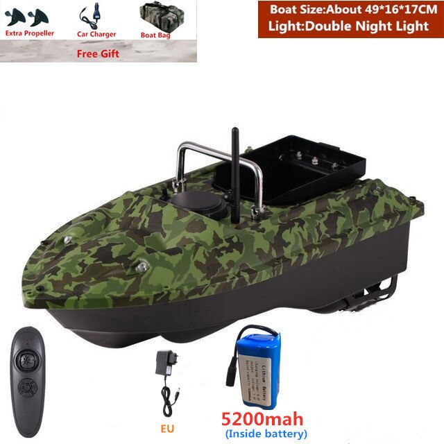 Smart Fixed Speed Cruise Radio Remote Control Fishing Bait Boat 1.5KG 500M Dual Night Light Lure Fishing RC Bait Boat Fishing