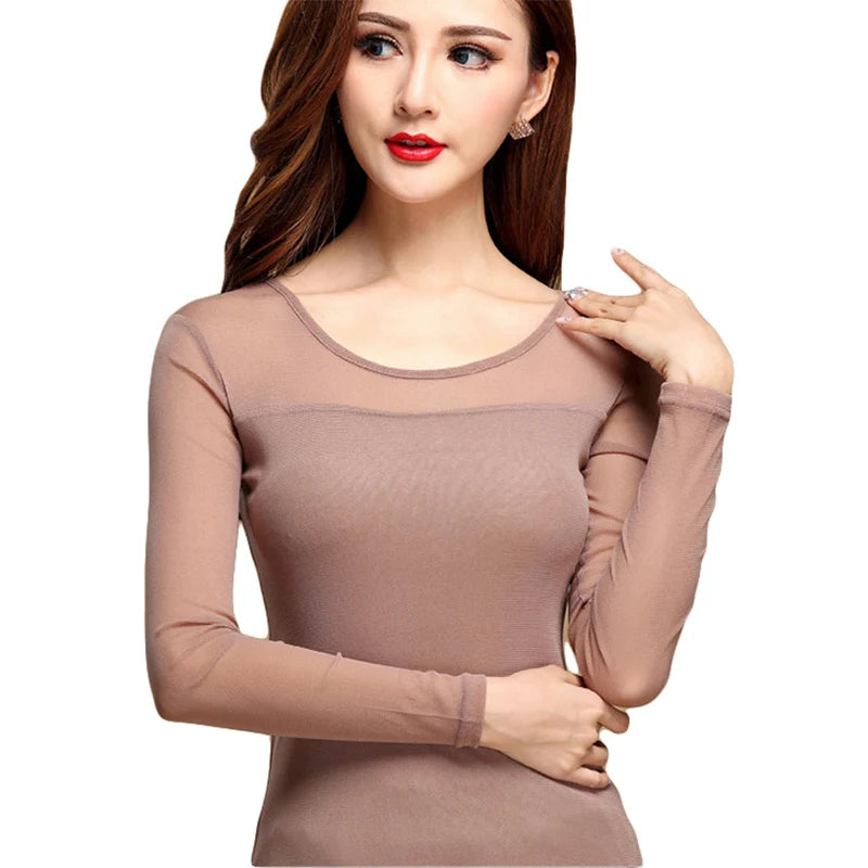 Tops Womens Blouse Shirt Black White Long Casual Long Sleeve Lace Blusas Under Shirts Elastic Tops and Blouses Women New