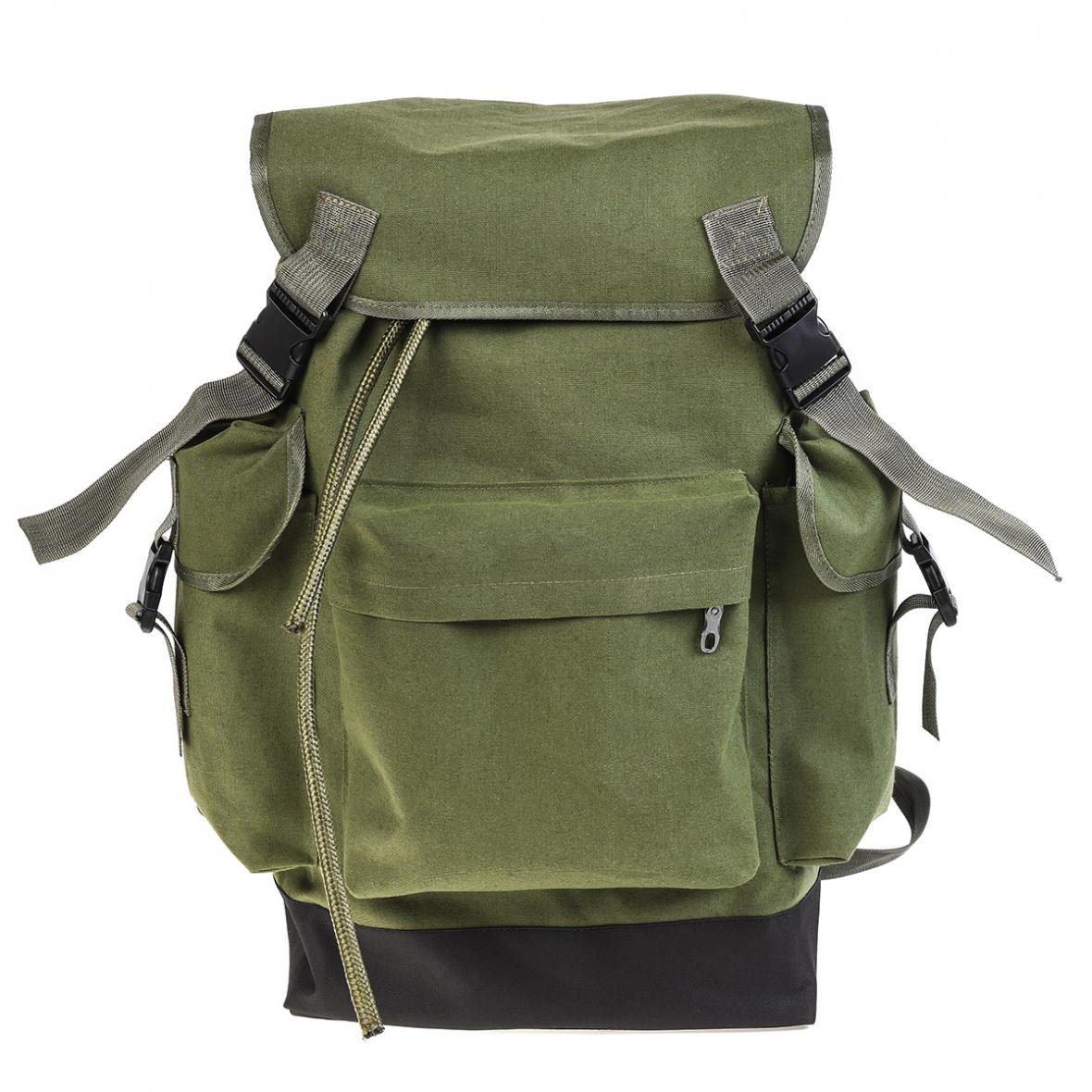 70L Large Capacity Multifunctional Army Green Canvas Carp Fishing Bag Fishing Tackle Backpack Durable and Wear-Resistant to Use.