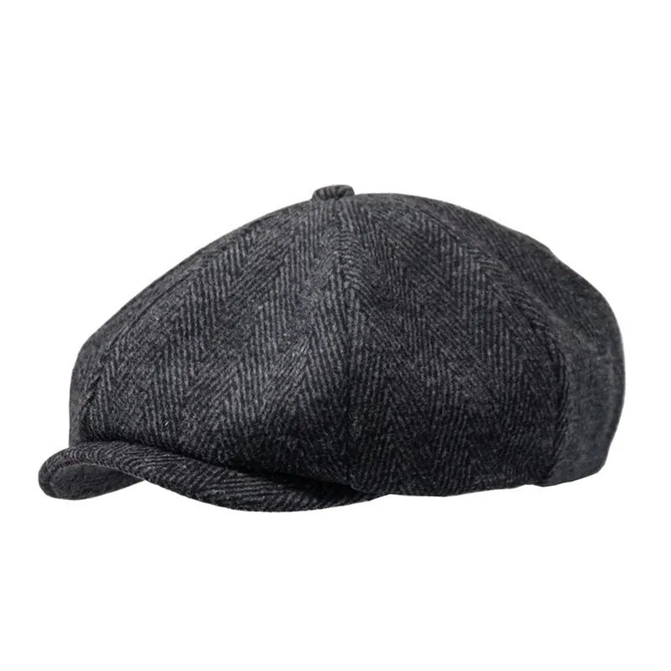 BUTTERMERE Newsboys Beret Herringbone Men Flat Caps Wool Casual Winter Tweed Female England Style Classic Octagonal Hats and Cap