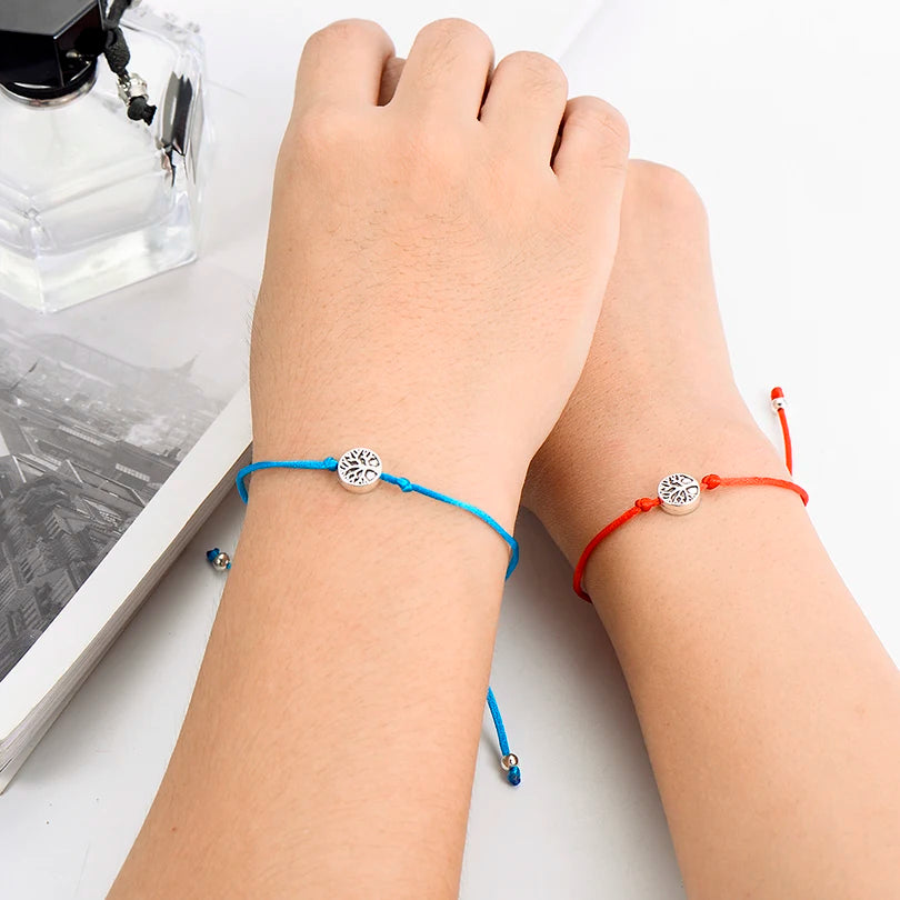 Pipitree Life Tree Charm Bracelets for Women Men Children Lucky Red String Friendship Wish Bracelets Jewelry Adjustable
