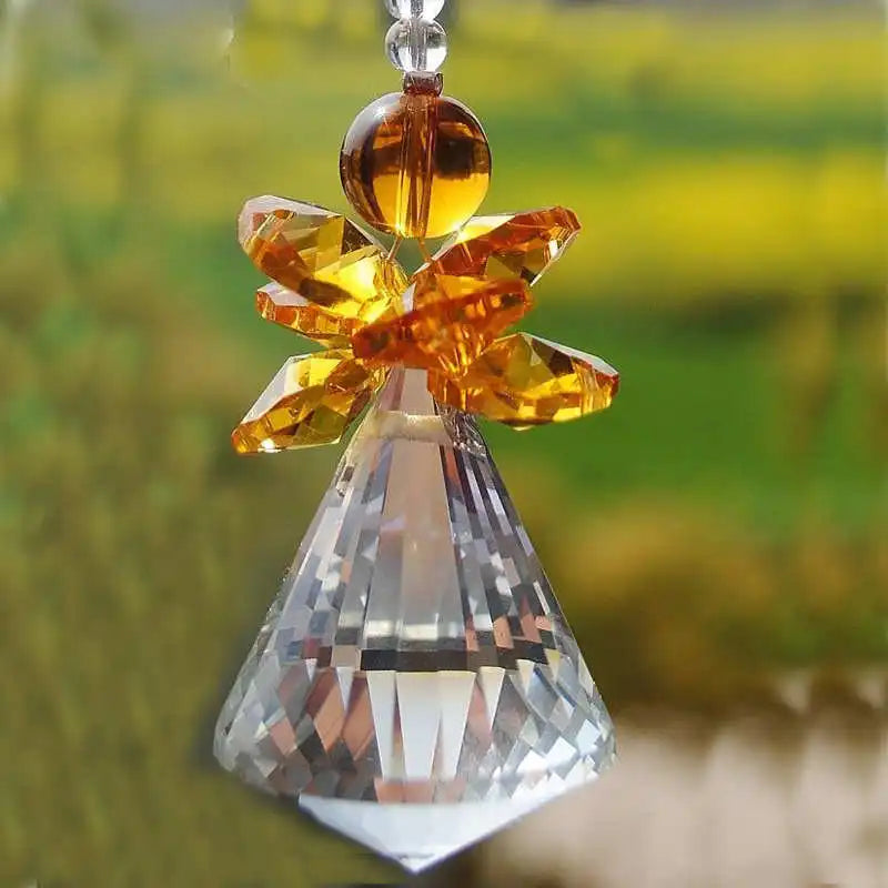 1PCS 30mm 40mm Hanging Chakra Crystal Handmade Angel Crystal Ball Suncatcher Pendant Window Ornament